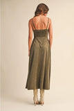 Suede Corset Midi Dress - Greige Goods