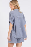 Checker Button Down Shorts Set - Greige Goods