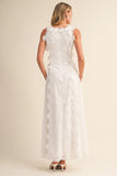 Flower Embroidery Maxi Dress - Greige Goods