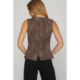 Animal Print Vest - Greige Goods