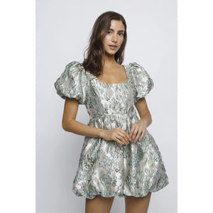 Brocade and Textured Mini Dress