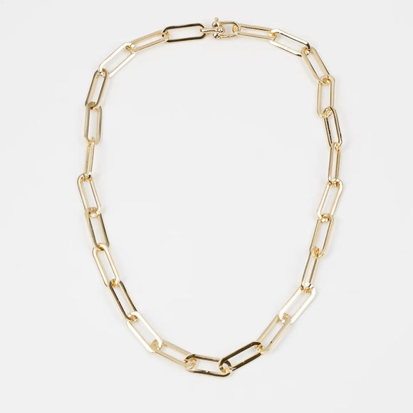 Gold Chunky Paperclip Necklace