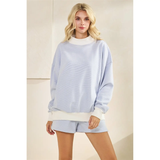 Mock Neck Striped Sweatshirt - Greige Goods