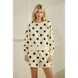 Polka Dot Crewneck Sweatshirt - Greige Goods