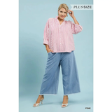 Plus Striped Top - Greige Goods