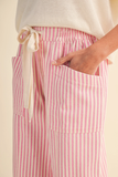Striped Wide Leg Drawstring Pants