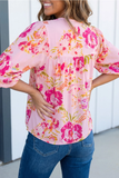 Floral Print Tie Blouse - Greige Goods