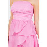 Ruffle Detail Tube Midi Dress