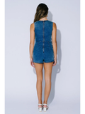 Sleeveless Wrap Denim Romper - Greige Goods