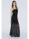 Lace Mix Satin Slip Maxi Dress - Greige Goods