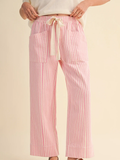 Striped Wide Leg Drawstring Pants