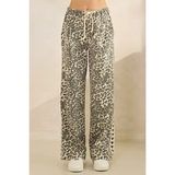 Leopard Side Striped Wide Legged Pants