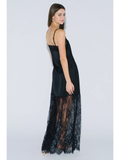 Lace Mix Satin Slip Maxi Dress - Greige Goods
