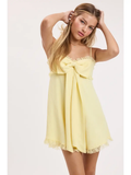 Ribbon Lace Swing Mini Dress - Greige Goods
