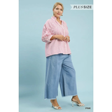 Plus Striped Top - Greige Goods