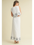 Embroidered Sleeveless Top and Skirt Set - Greige Goods