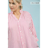 Plus Striped Top - Greige Goods
