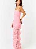 Ruffle Maxi Corset Dress - Greige Goods
