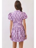 Floral Print Puff Sleeve Bubble Dress