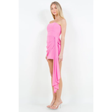 Wrap Skirt with Ruffle Tube Mini Dress