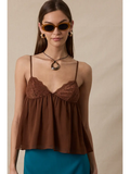 Floral Embroidered Cami Top - Greige Goods