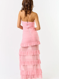 Ruffle Maxi Corset Dress - Greige Goods