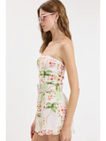 Vintage Palm Tree Belt Mini Dress - Greige Goods