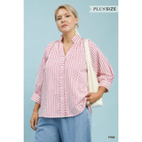 Plus Striped Top - Greige Goods
