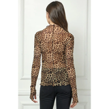 Lace Long Sleeve See Through Top - Greige Goods