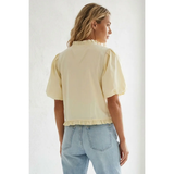 Ruffle Detail Bubble Top - Greige Goods