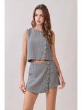 Houndstooth Top and Skirt Set