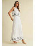 Embroidered Sleeveless Top and Skirt Set - Greige Goods