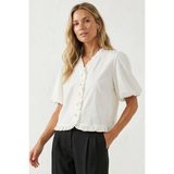 Ruffle Detail Bubble Top - Greige Goods