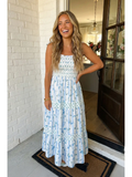 Floral Smocked Maxi Dress - Greige Goods