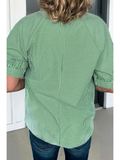 Striped Collared Blouse - Greige Goods