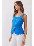 Scallop Trim Sleeveless Top