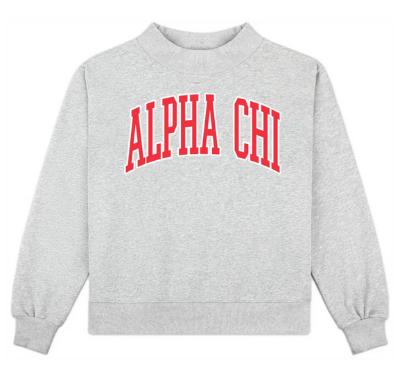 Sorority Embroidered Mockneck - Greige Goods