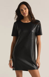 London Faux Leather Dress - Greige Goods