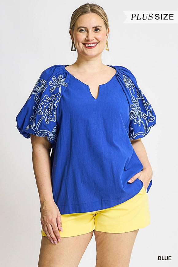 Curvy Girl Embroidered Blouse