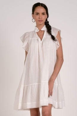 White Frill Collar Dress