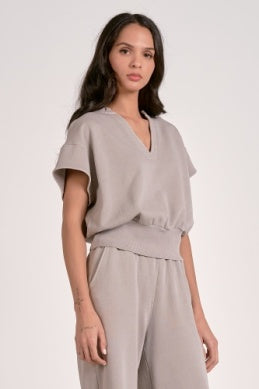 Cap Sleeve V-Neck Top