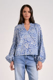Bubble Sleeve Blouse - Greige Goods