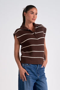 Quarter Zip Sleeveless Sweater Vest