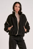 Black Invisible Zip Jacket