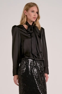 Long Sleeve Scarf Blouse