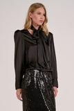 Long Sleeve Scarf Blouse
