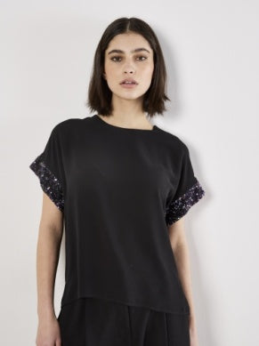 Sequin Cuff Tee