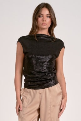 Open Back Metallic Top