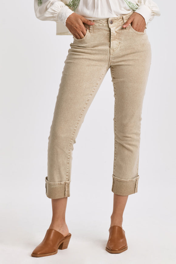 Blaire Cuffed Jeans - Greige Goods