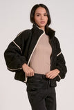 Black Invisible Zip Jacket